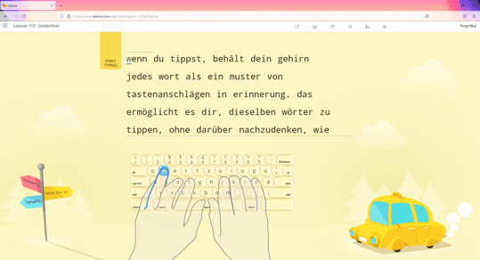 Übe das 10-Finger-System mit TypingClub!
